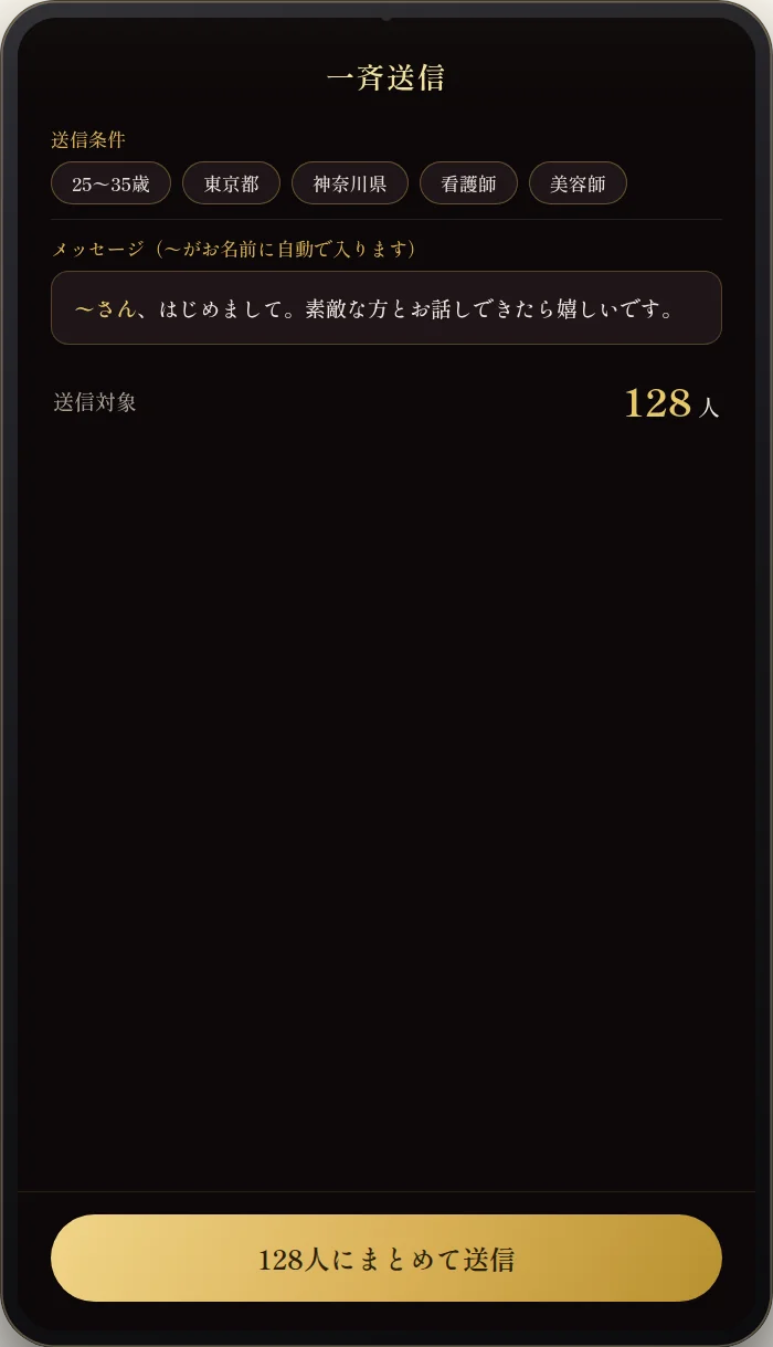 気になる人へ一斉送信のオプション機能